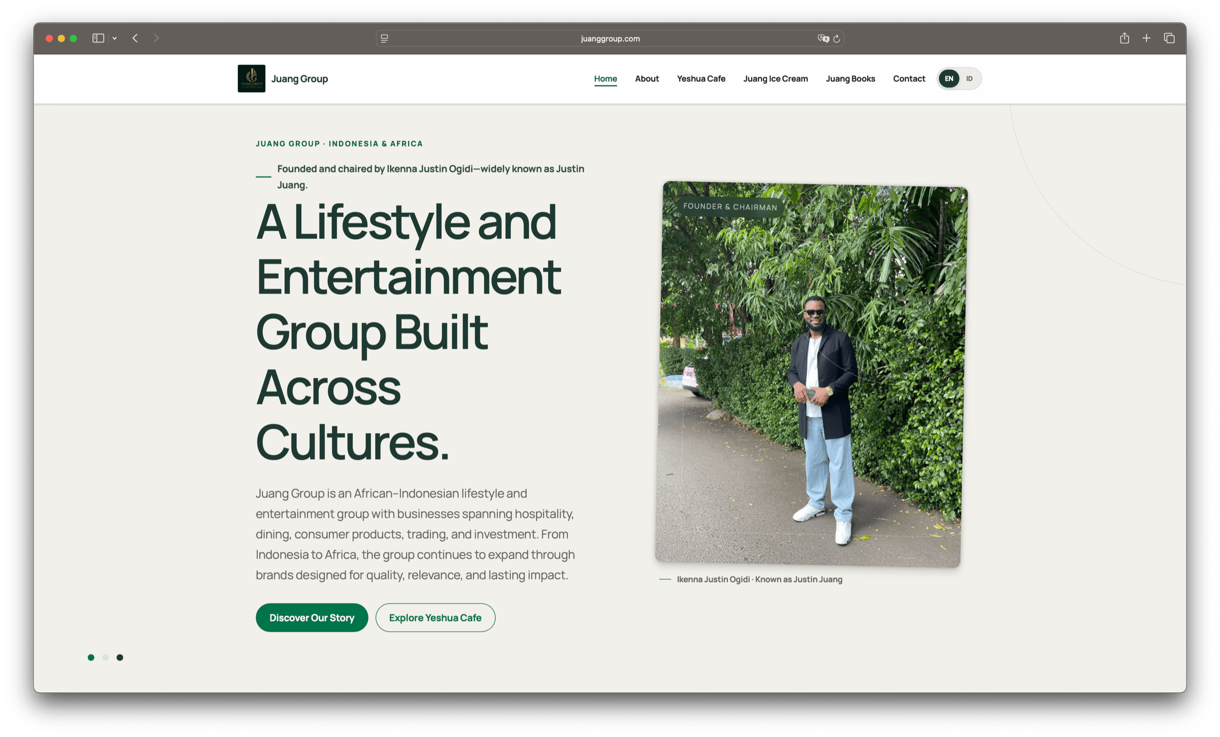 JuangGroup Homepage screenshot